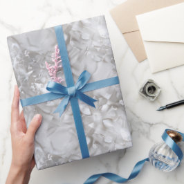 Luxe Parel Zilveren Glans Vorst Abstract Patroon Cadeaupapier