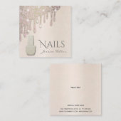 Luxe parelbruine patina druppelt op Nail salon Vierkante Visitekaartje (Voorkant / Achterkant)