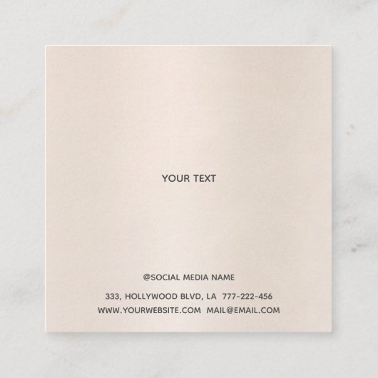 Luxe parelbruine patina druppelt op Nail salon Vierkante Visitekaartje (Achterkant)