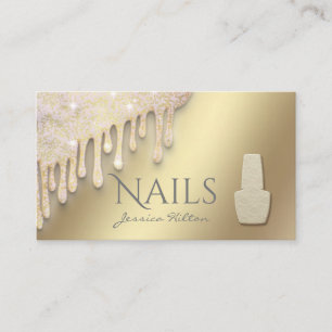Luxe parelbruine patina druppelt op Nail salon Visitekaartje