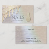 Luxe parelbruine patina druppelt op Nail salon Visitekaartje (Voorkant / Achterkant)