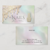 Luxe parelbruine patina druppelt op Nail salon Visitekaartje (Voorkant / Achterkant)