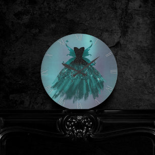 Luxe pareldecor  Aqua Mint Green Fairy Wing Gown Ronde Klok