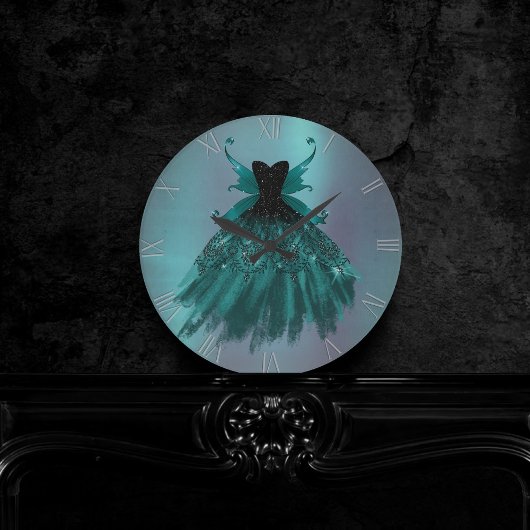 Luxe pareldecor| Aqua Mint Green Fairy Wing Gown Ronde Klok