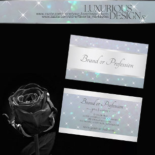 Luxe parelglitter Sparkle Stars op Light Blue Visitekaartje