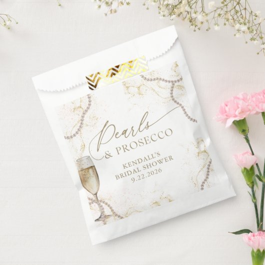 Luxe parels en Prosecco Vrijgezellenfeest Bedankzakje (Gezegeld)