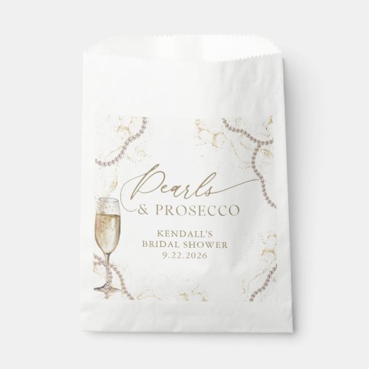 Luxe parels en Prosecco Vrijgezellenfeest Bedankzakje (Voorkant)