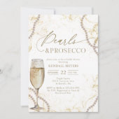 Luxe parels en Prosecco Vrijgezellenfeest Kaart (Voorkant)