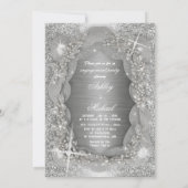 Luxe parels folie zilver vrouwelijk glinsterend gl kaart (Achterkant)