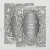 Luxe parels folie zilver vrouwelijk glinsterend gl kaart (Voorkant / Achterkant)