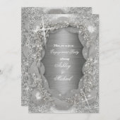 Luxe parels folie zilver vrouwelijk sprankelend gl kaart (Voorkant / Achterkant)