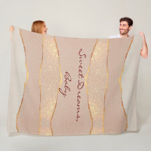Luxe past Glitter Roos Gold aan Fleece Deken