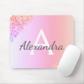 Luxe pasta Sparkle Glitter Monogram Naam Muismat (Met muis)