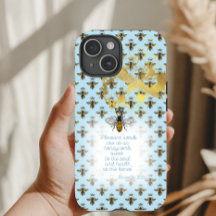 Luxe Pastel Blauwe Gouden Bij Raster Faith Koningi