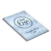 Luxe Pastel Blue Business Logo Bijeenkomst Notitieboek (Rechterzijde)