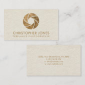 Luxe Pastel Gold Camera Shutter Visitekaartje (Voorkant / Achterkant)