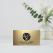 Luxe Pastel Gold Tree-symbool Visitekaartje (Staand voorkant)