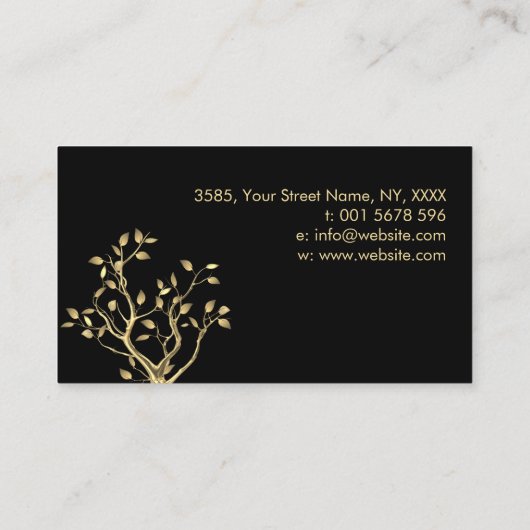 Luxe Pastel Gold Tree-symbool Visitekaartje (Achterkant)