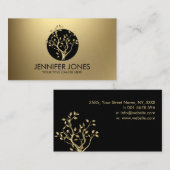 Luxe Pastel Gold Tree-symbool Visitekaartje (Voorkant / Achterkant)