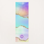 Luxe pastel gouden agaat faux glitter yoga mat (Voorkant)