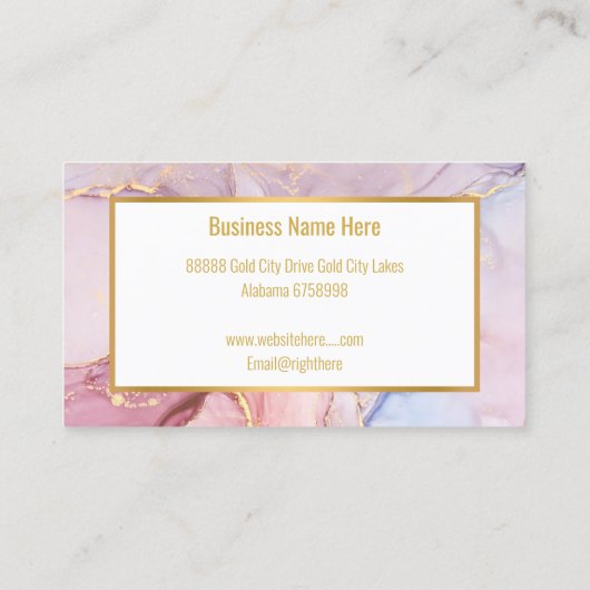 LUXE PASTEL MARBLE GOLD VISITEKAARTJE (Achterkant)
