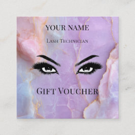 Luxe Pastel Marmer Wimper Ar Cadeaubon Card Klantenkaartje