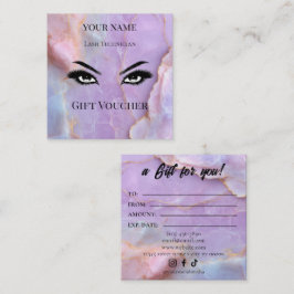 Luxe Pastel Marmer Wimper Ar Cadeaubon Card Klantenkaartje