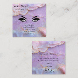 Luxe Pastel Marmer Wimper Kunstenaar Bedankkaart Klantenkaartje