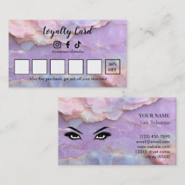Luxe Pastel Marmer Wimper Kunstenaar Loyalty Card