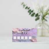 Luxe Pastel Marmer Wimper Kunstenaar Loyalty Card (Staand voorkant)