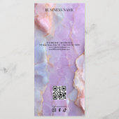 Luxe Pastel Marmer Wimper Kunstenaar Salon Prijsli Menu (Achterkant)
