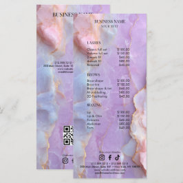 Luxe Pastel Marmer Wimper Kunstenaar Salon Prijsli Menu