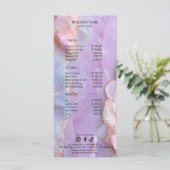 Luxe Pastel Marmer Wimper Kunstenaar Salon Prijsli Menu (Staand voorkant)