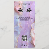 Luxe Pastel Marmer Wimper Kunstenaar Salon Prijsli Menu (Achterkant)