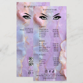 Luxe Pastel Marmer Wimper Kunstenaar Salon Prijsli Menu