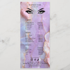 Luxe Pastel Marmer Wimper Kunstenaar Salon Prijsli Menu