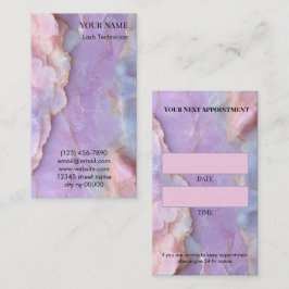 Luxe Pastel Marmer Wimperstylist Afspraakkaart Afsprakenkaartje