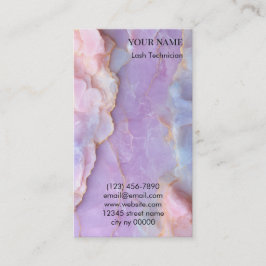 Luxe Pastel Marmer Wimperstylist Afspraakkaart Afsprakenkaartje