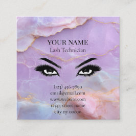 Luxe Pastel Marmer Wimperstylist Afspraakkaart Afsprakenkaartje