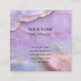 Luxe Pastel Marmer Wimperstylist Afspraakkaart Afsprakenkaartje