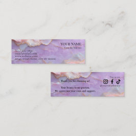 Luxe Pastel Marmer Wimperstylist Bedankkaart Klantenkaartje