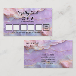 Luxe Pastel Marmer Wimperstylist Loyaltykaart Klantenkaartje