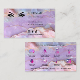 Luxe Pastel Marmer Wimperstylist Nazorg Visitekaartje