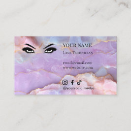 Luxe Pastel Marmer Wimperstylist Nazorg Visitekaartje