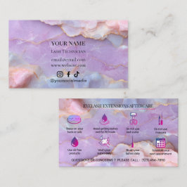 Luxe Pastel Marmer Wimperstylist Nazorg Visitekaartje