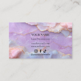 Luxe Pastel Marmer Wimperstylist Nazorg Visitekaartje
