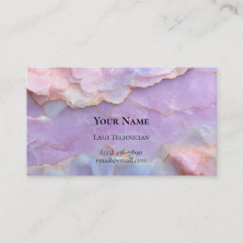 Luxe Pastel Marmer Wimperstylist Nazorgkaart Afsprakenkaartje