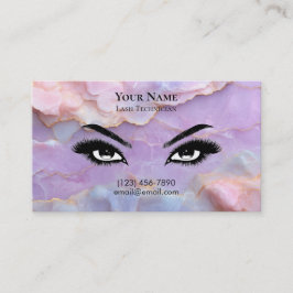 Luxe Pastel Marmer Wimperstylist Nazorgkaart Afsprakenkaartje