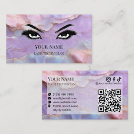 Luxe Pastel Marmer Wimpertechnicus Visitekaartje
