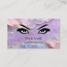 Luxe Pastel Marmer Wimpertechnicus Visitekaartje
